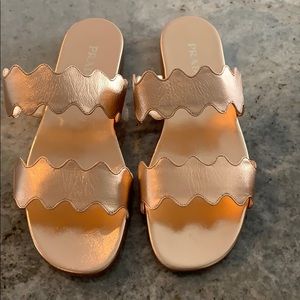 Rose gold Prada sandals
